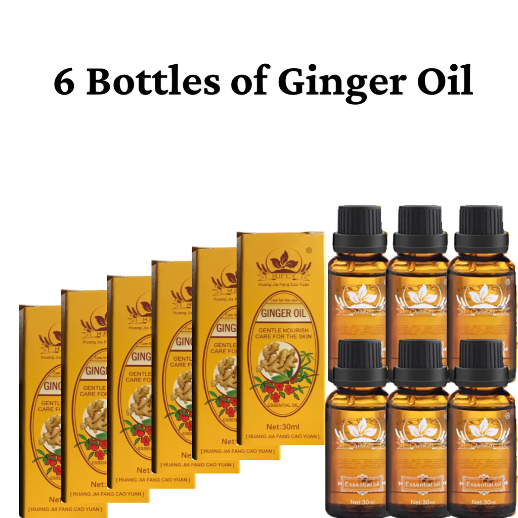 Premium Ginger Oil - Lymphatic Drainage | 6 Bottle Bundle