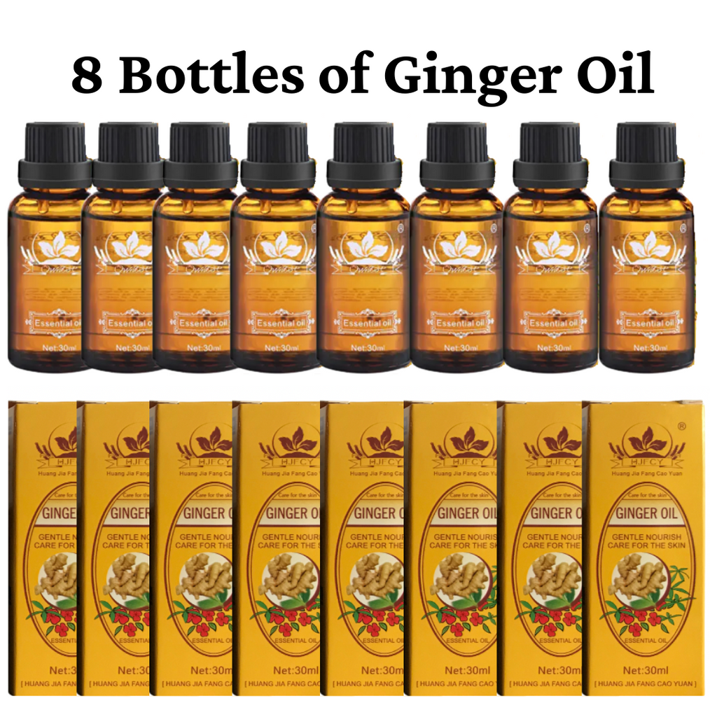 Powerful Herbal Ginger Oil - Lymphatic Drainage | 8 Bottle