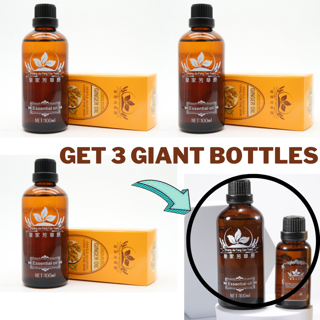 3 Giant Bottles of Ginger Oil [3X Bigger than normal bottle]