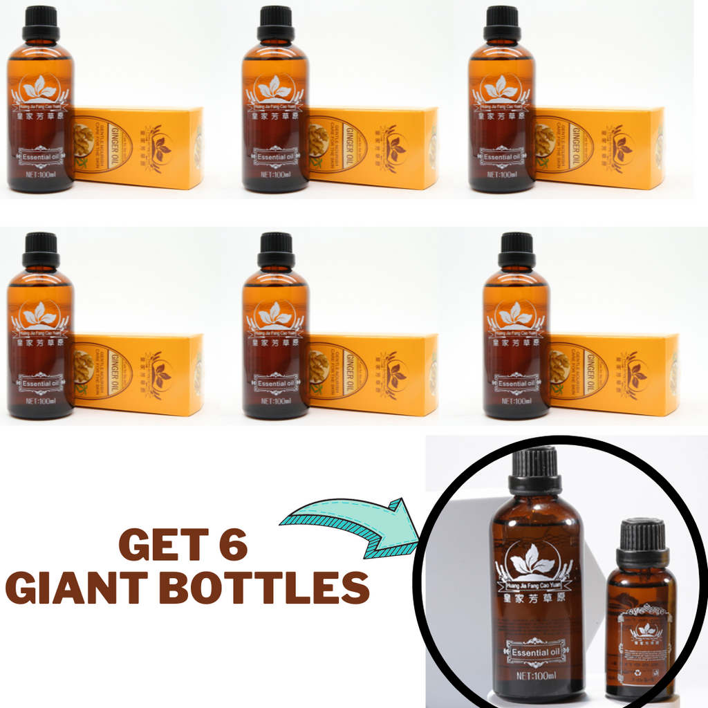 6 Giant Bottles of Ginger Oil  [3X Bigger than normal bottle]