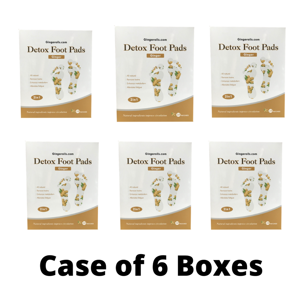 6 Boxes of All-Natural Ginger Detox Foot Pads (10 Patches)