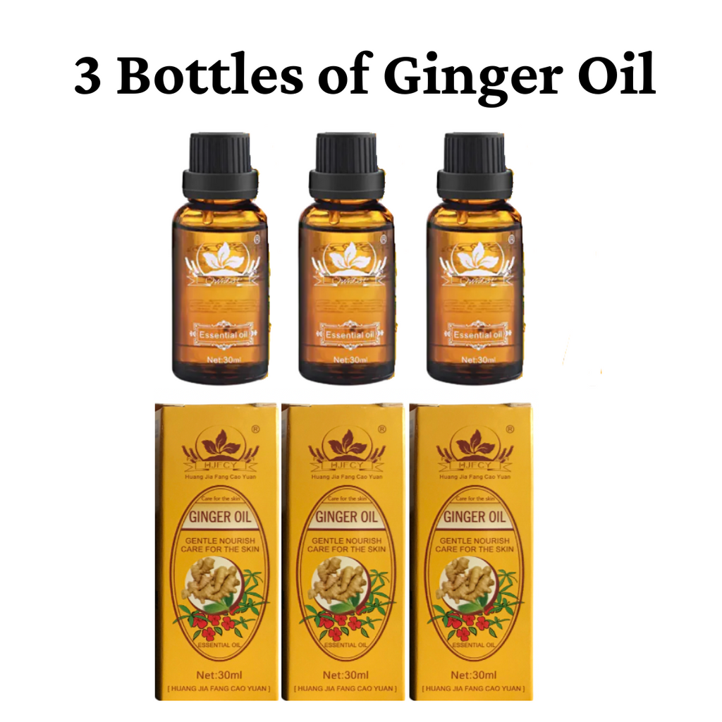 Premium Ginger Oil - Lymphatic Drainage | 3 Bottle Bundle