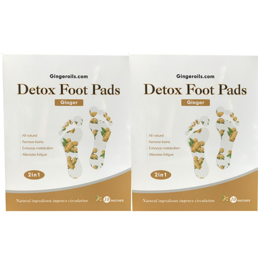 2 Boxes of All-Natural Ginger Detox Foot Pads (10 Patches)